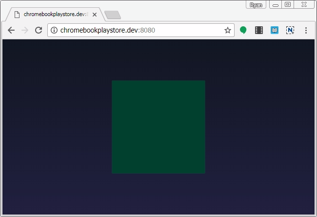a cube has appeared in the browser